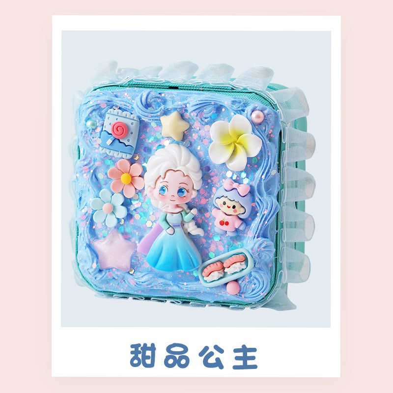 New Product Elegant Jewelry Box Children diy Simulation Cream Glue Material Kit Girl's Jewelry Box Cute Jewelry Bag