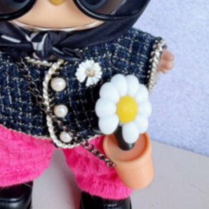 Only Mini G-Dragon GD Same Style Support Stick Labubu 17cm Vinyl Keychain Doll Little Daisy Keychain