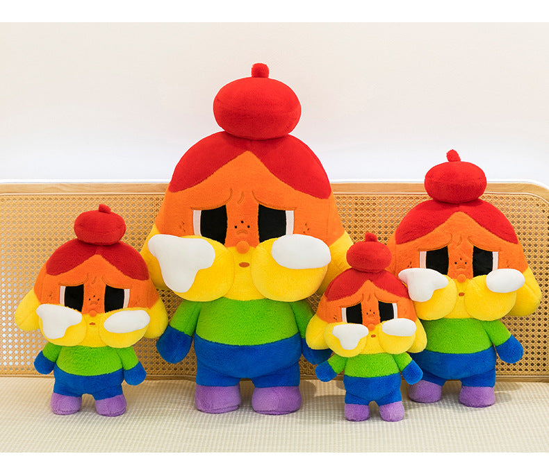 WA KU KU Rainbow Crying Baby Plush Toy Cute Doll Internet Celebrity Girl Gift Cloth Doll Wholesale