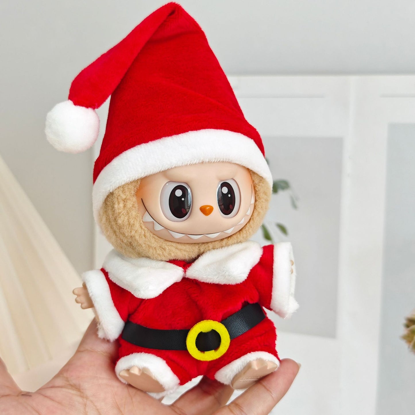 First and Second Generation Blind Box Labubu Pendant Christmas Cloak Doll Clothes Labubu Cookie Man Sweater Christmas Hat