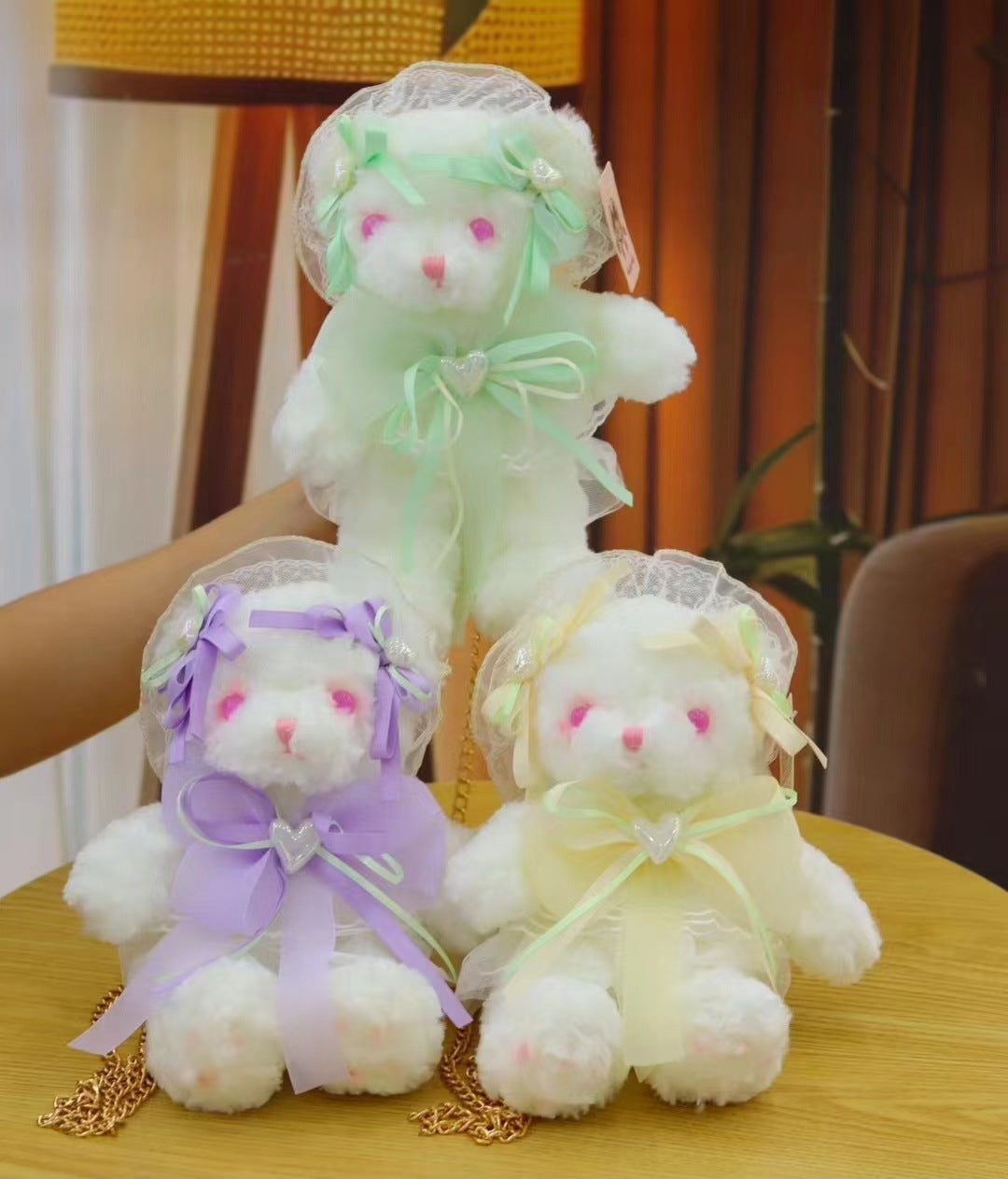 INS Cute Teddy Bear Plush Toy Lolita Handmade Bear Bag Girl Soft Bear Bag Lolita Bag