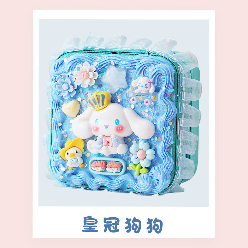 New Product Elegant Jewelry Box Children diy Simulation Cream Glue Material Kit Girl's Jewelry Box Cute Jewelry Bag