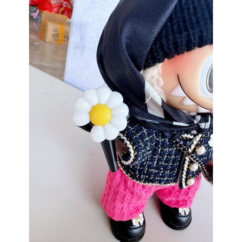 Only Mini G-Dragon GD Same Style Support Stick Labubu 17cm Vinyl Keychain Doll Little Daisy Keychain