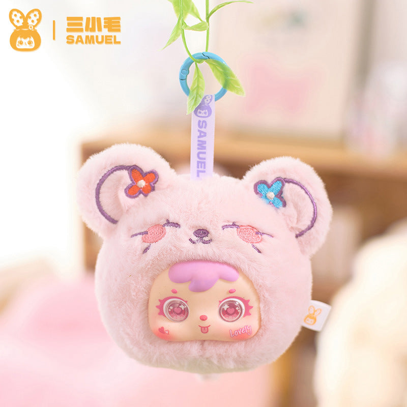 Girlish Cute Three Little Furry Zodiac Plush Blind Box Girl Backpack Decoration Pendant