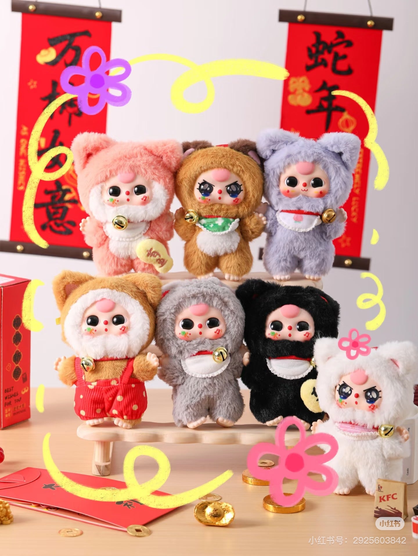 完成Three-year-old child Billionaire Cat Master Series Genuine Blind Box Trendy Toys Handheld Office Dolls Gift Figurines Toys Gifts
