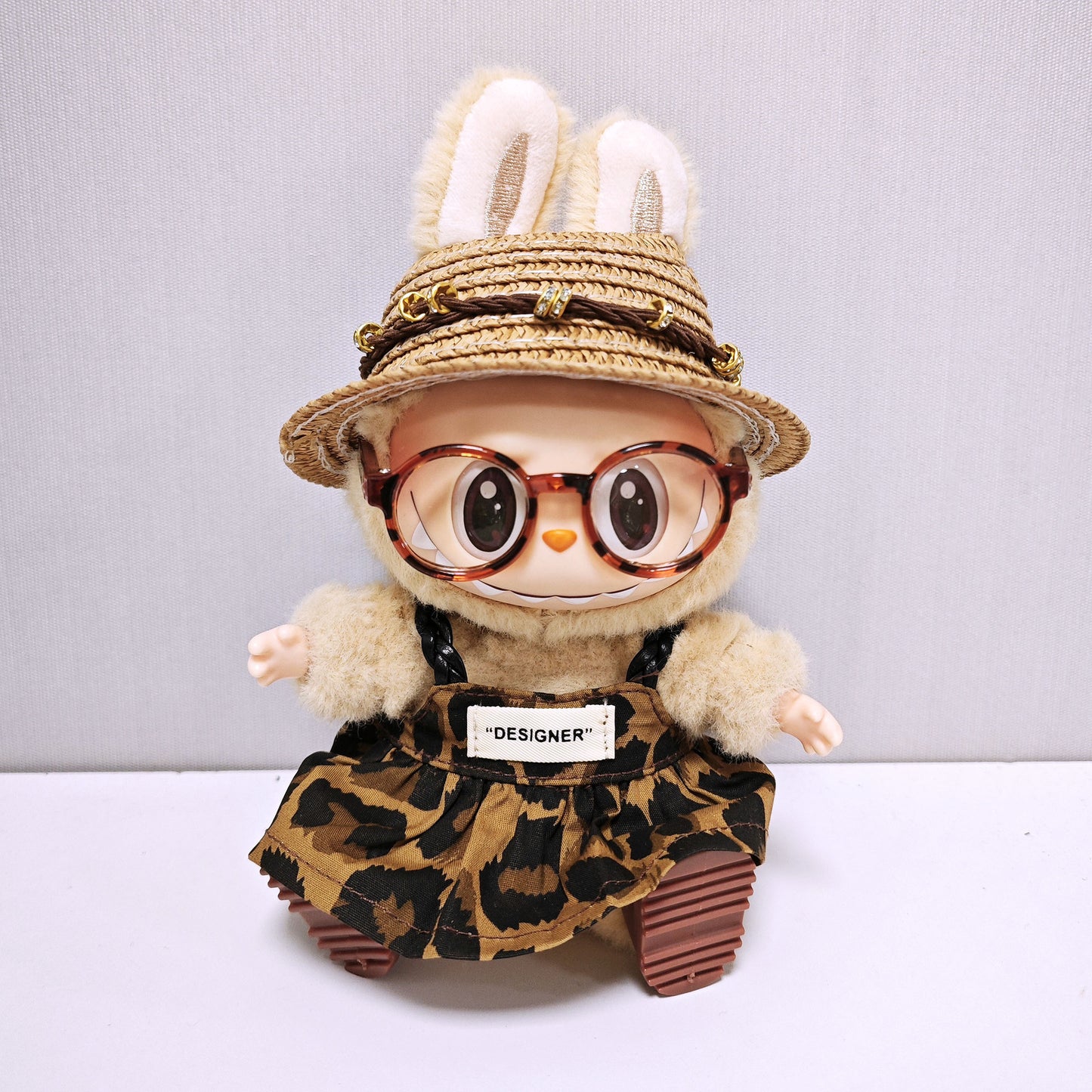 1st, 2nd, and 3rd Generation Labubu Clothes Leopard Print Strap Dress Labubu Doll Clothes