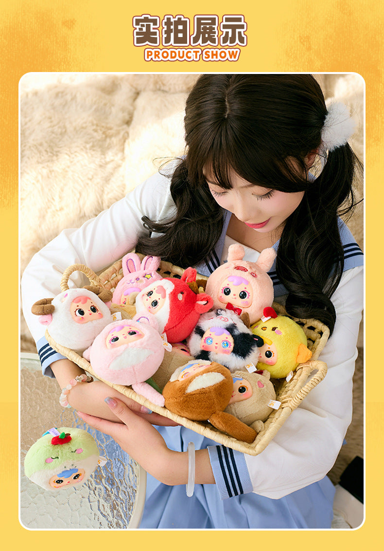 Girlish Cute Three Little Furry Zodiac Plush Blind Box Girl Backpack Decoration Pendant