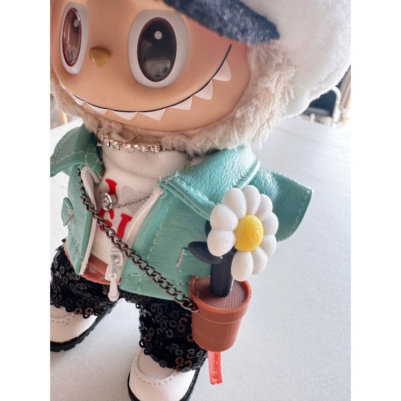 Only Mini G-Dragon GD Same Style Support Stick Labubu 17cm Vinyl Keychain Doll Little Daisy Keychain