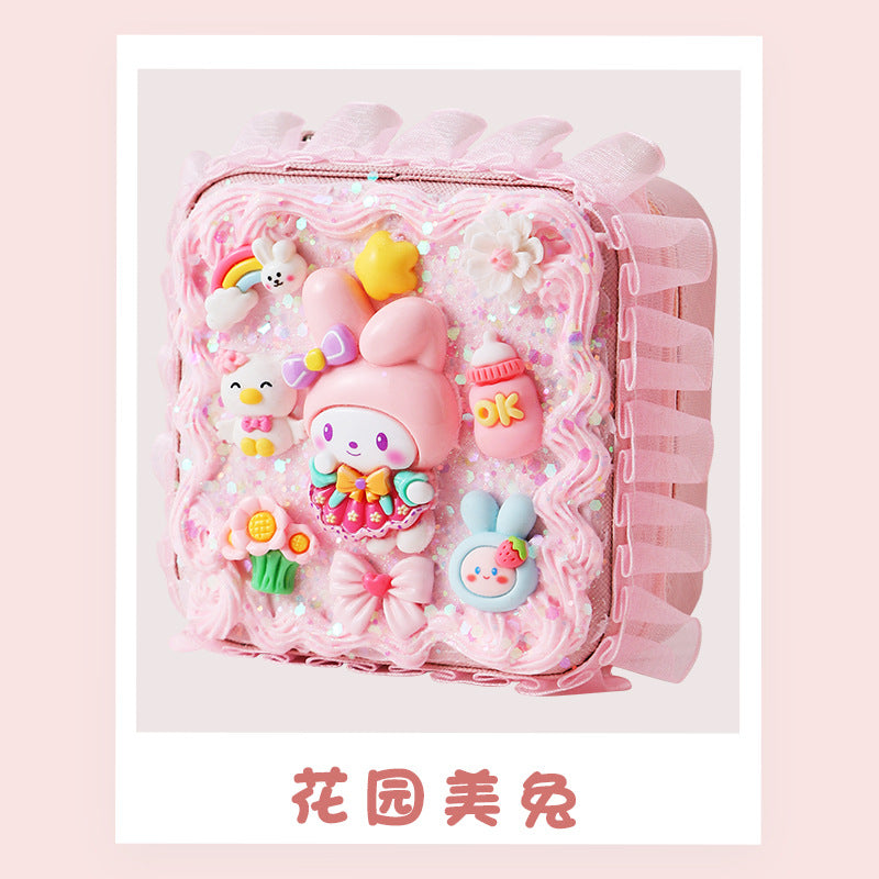 New Product Elegant Jewelry Box Children diy Simulation Cream Glue Material Kit Girl's Jewelry Box Cute Jewelry Bag
