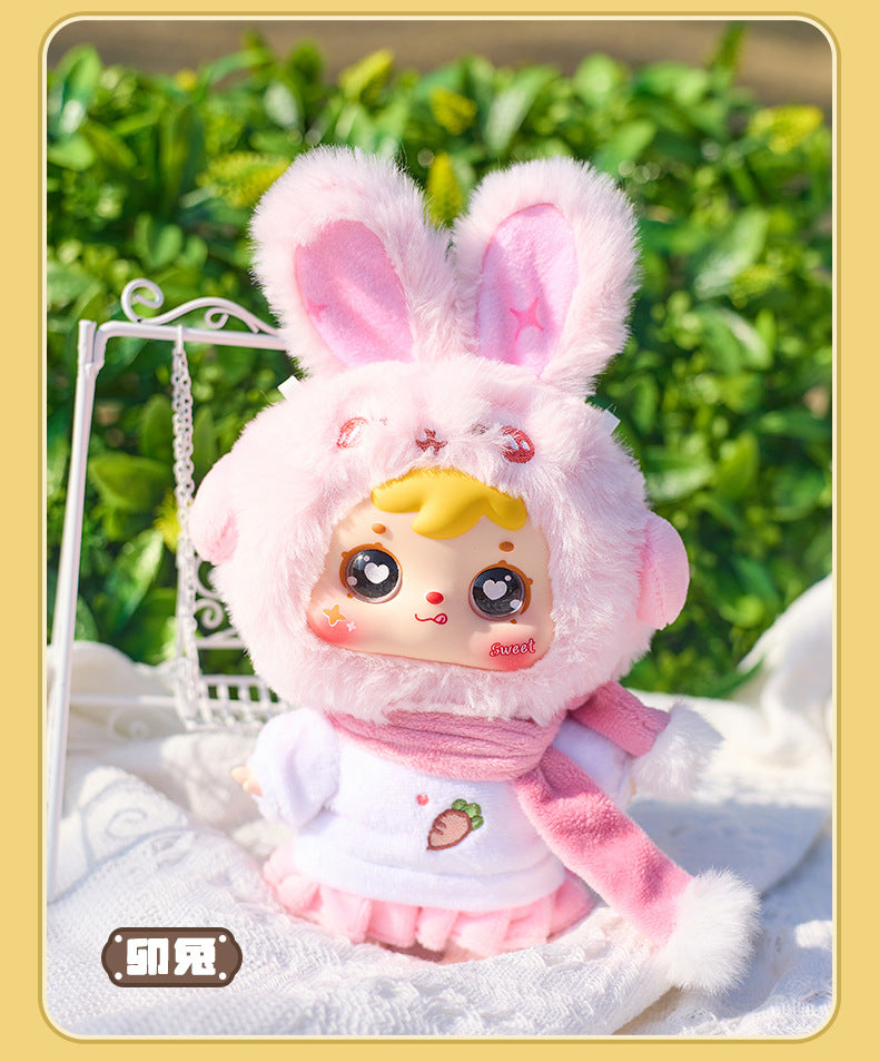 Girly Heart Three Little Furry Zodiac Plush Pendant Blind Box Doll Girl Bedroom Decoration Birthday Gift