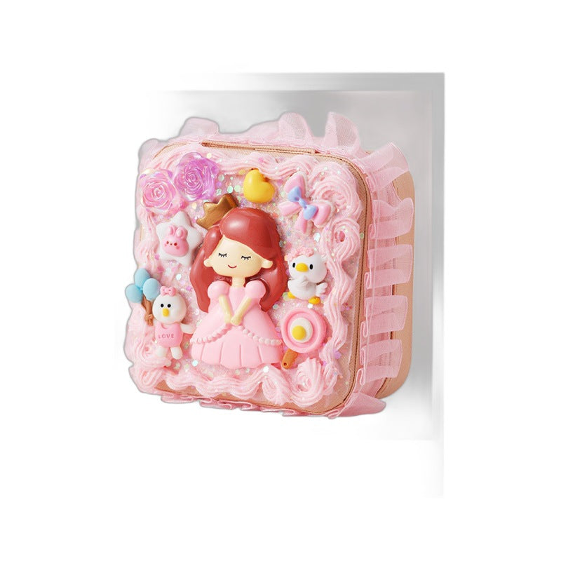New Product Elegant Jewelry Box Children diy Simulation Cream Glue Material Kit Girl's Jewelry Box Cute Jewelry Bag
