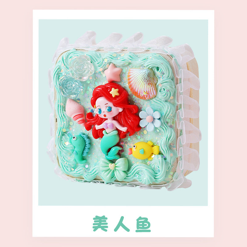 New Product Elegant Jewelry Box Children diy Simulation Cream Glue Material Kit Girl's Jewelry Box Cute Jewelry Bag