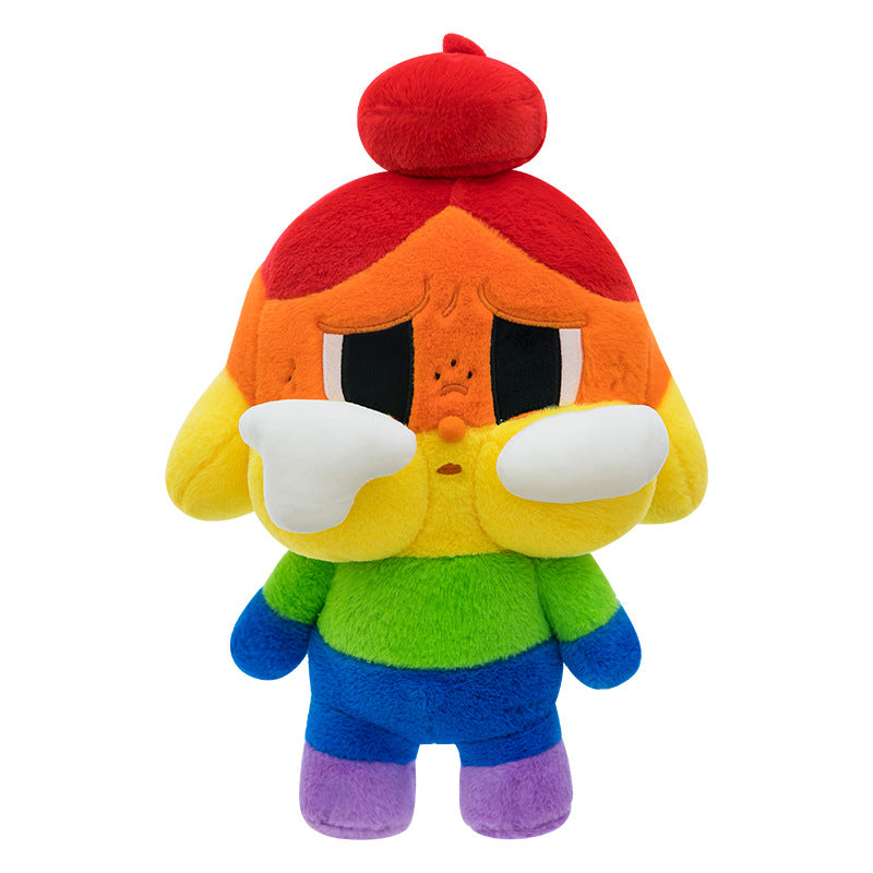 WA KU KU Rainbow Crying Baby Plush Toy Cute Doll Internet Celebrity Girl Gift Cloth Doll Wholesale