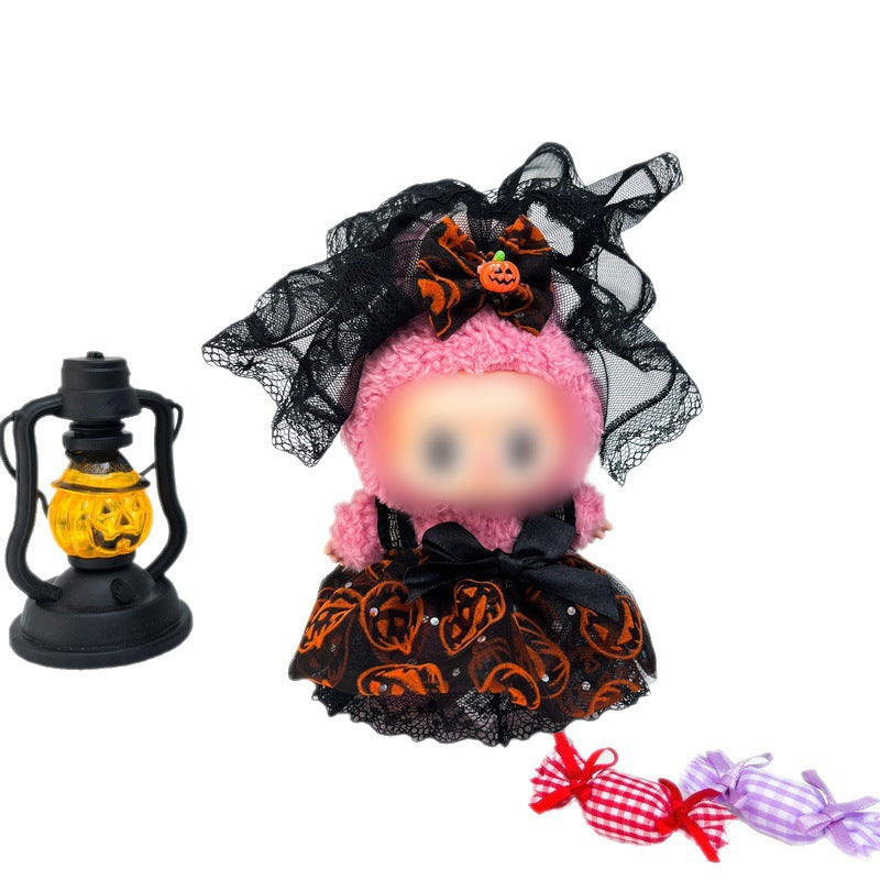 Halloween Pumpkin Baby Doll Clothes Labubu First Generation Second Generation Third Generation Replacement Labubu Halloween Dress-Up Outfit