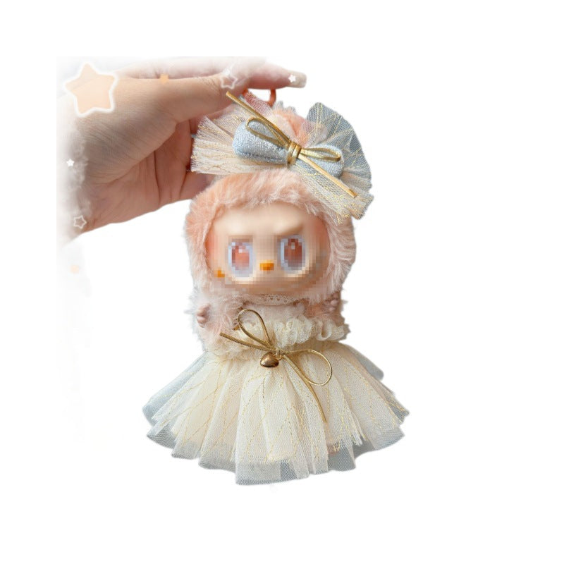17CM Labubu Wedding Dress Set Baby Clothes Replacement Labubu Dress Two-Piece Set