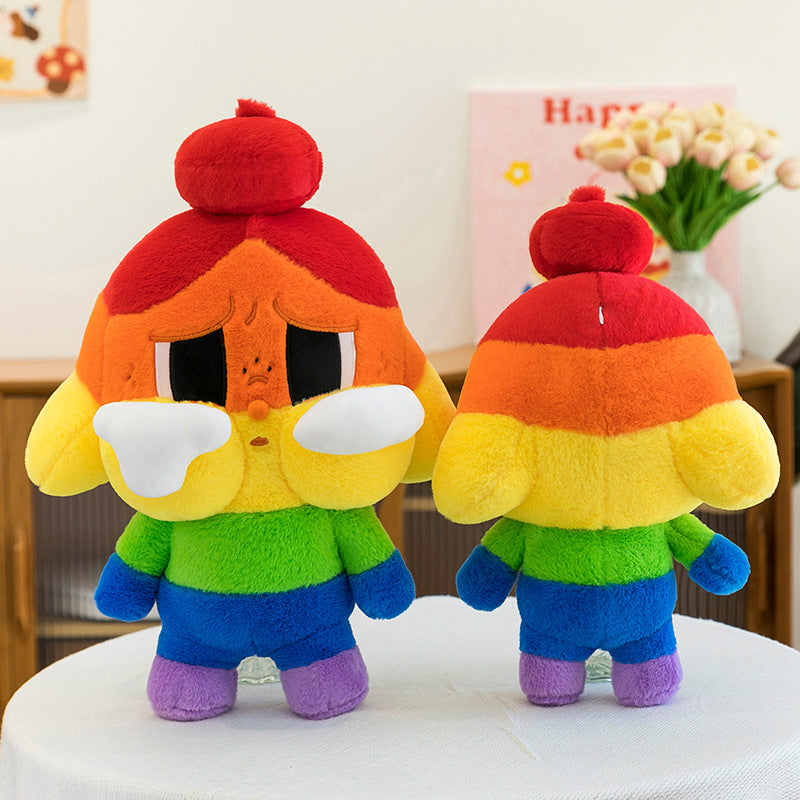 WA KU KU Rainbow Crying Baby Plush Toy Cute Doll Internet Celebrity Girl Gift Cloth Doll Wholesale