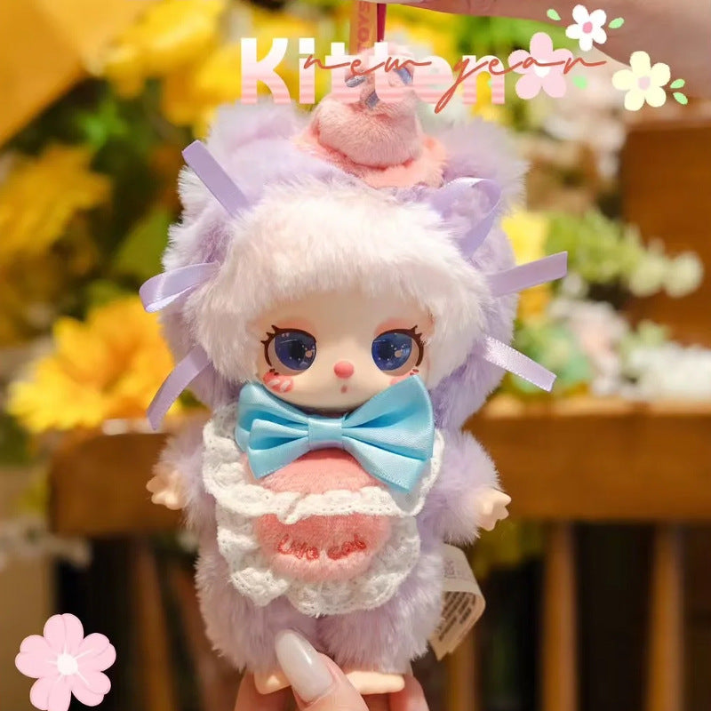 Lila Fourth Generation LIILA Chef Kitten Plush Blind Box Figurine Bedroom Girly Decoration