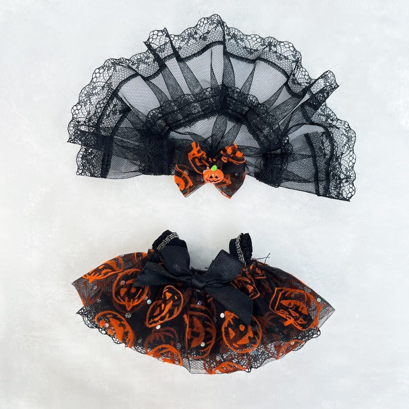 Halloween Pumpkin Baby Doll Clothes Labubu First Generation Second Generation Third Generation Replacement Labubu Halloween Dress-Up Outfit