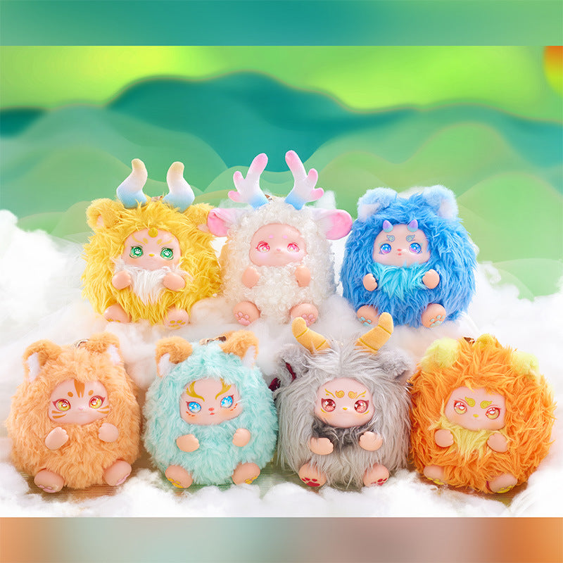 Girlish Cute Three Little Furry Zodiac Plush Blind Box Girl Backpack Decoration Pendant