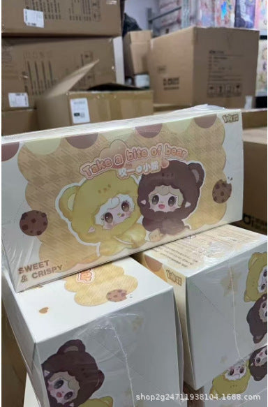 Complete Genuine Oxygen Yooki 4th Generation <Bite a Bear> Plush Blind Box Doll Ornament Trendy Wholesale