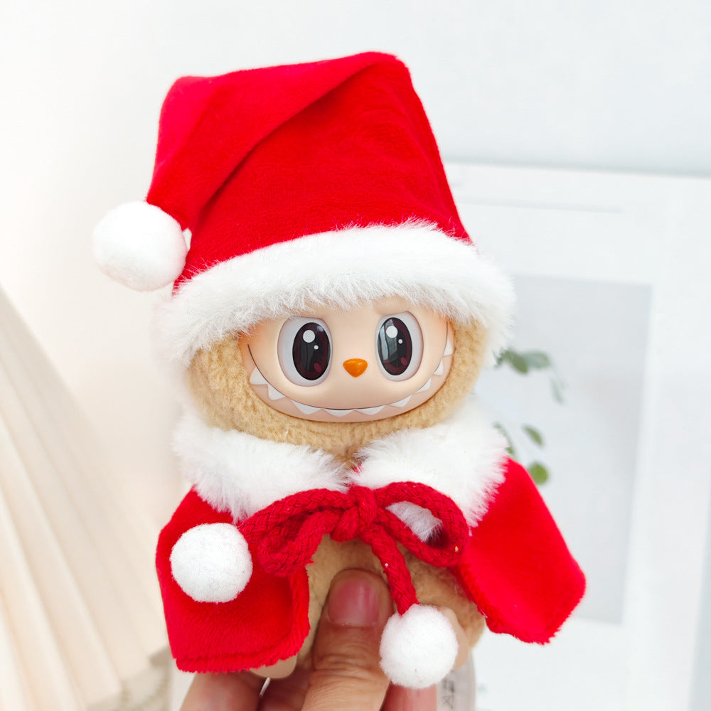 First and Second Generation Blind Box Labubu Pendant Christmas Cloak Doll Clothes Labubu Cookie Man Sweater Christmas Hat