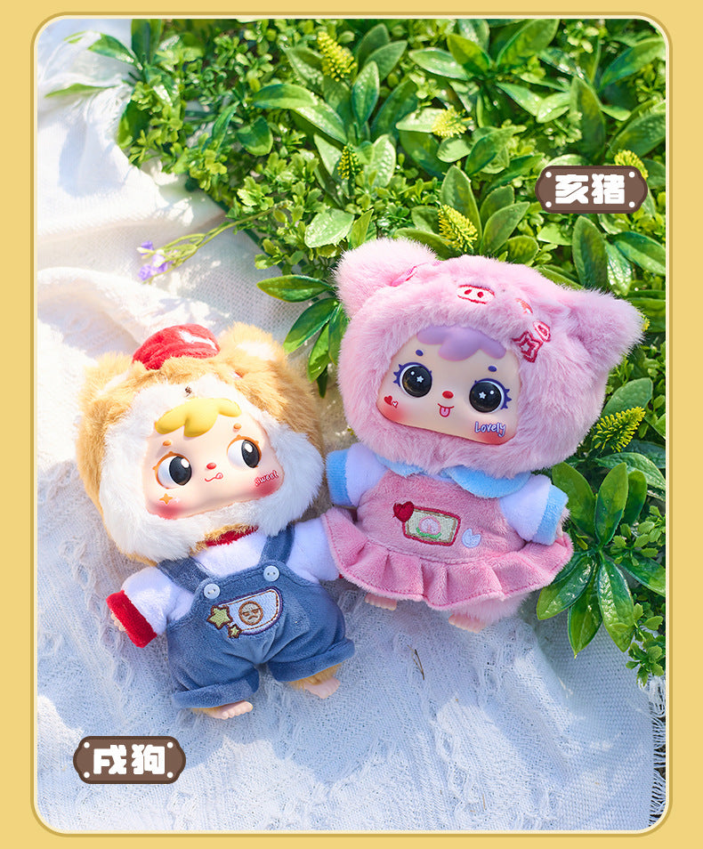 Girly Heart Three Little Furry Zodiac Plush Pendant Blind Box Doll Girl Bedroom Decoration Birthday Gift