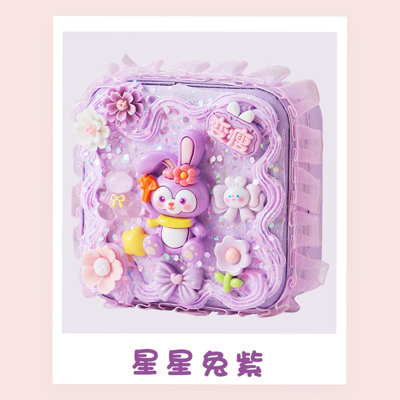 New Product Elegant Jewelry Box Children diy Simulation Cream Glue Material Kit Girl's Jewelry Box Cute Jewelry Bag