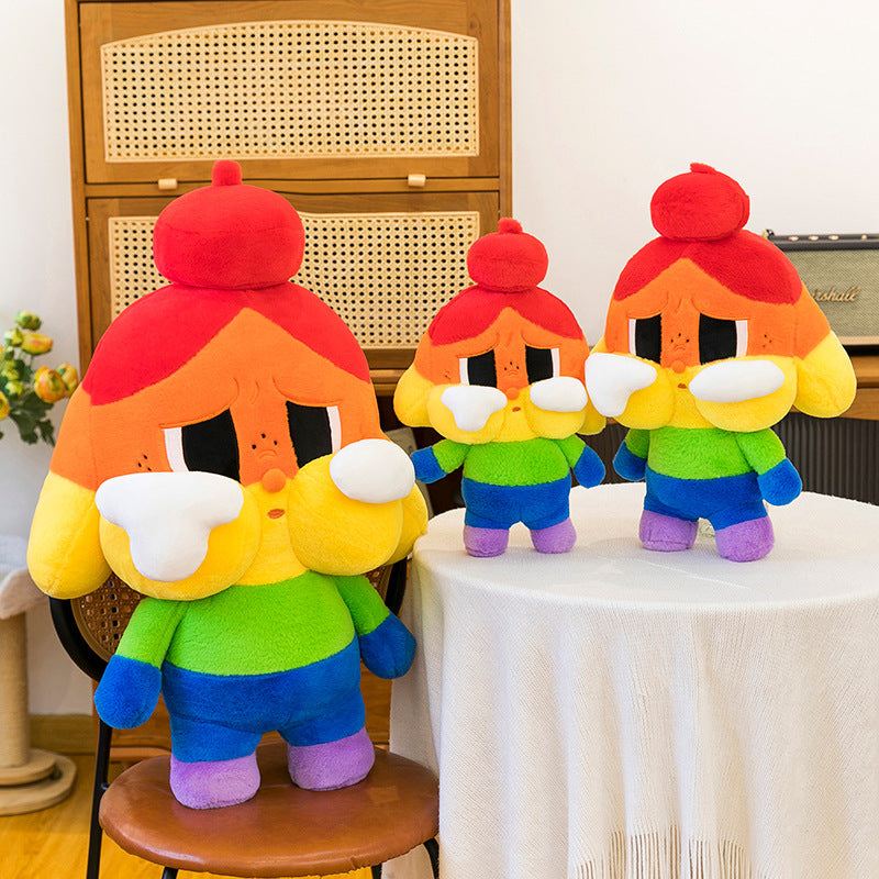 WA KU KU Rainbow Crying Baby Plush Toy Cute Doll Internet Celebrity Girl Gift Cloth Doll Wholesale