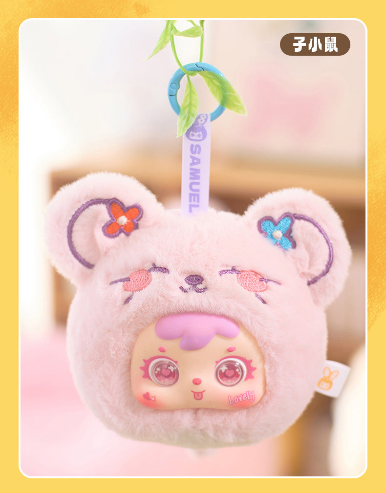 Girlish Cute Three Little Furry Zodiac Plush Blind Box Girl Backpack Decoration Pendant