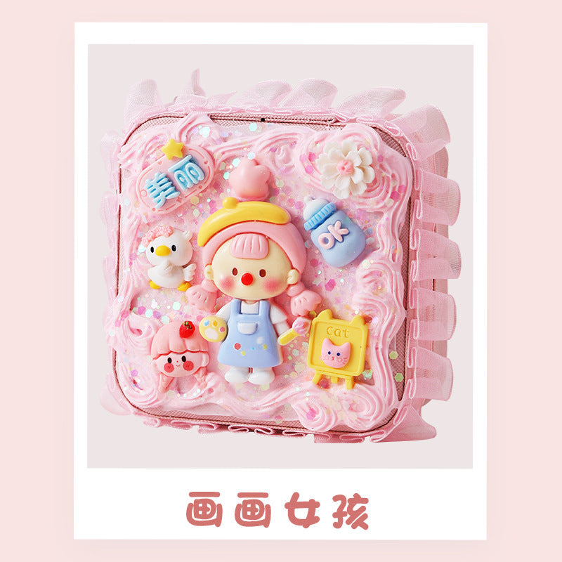 New Product Elegant Jewelry Box Children diy Simulation Cream Glue Material Kit Girl's Jewelry Box Cute Jewelry Bag