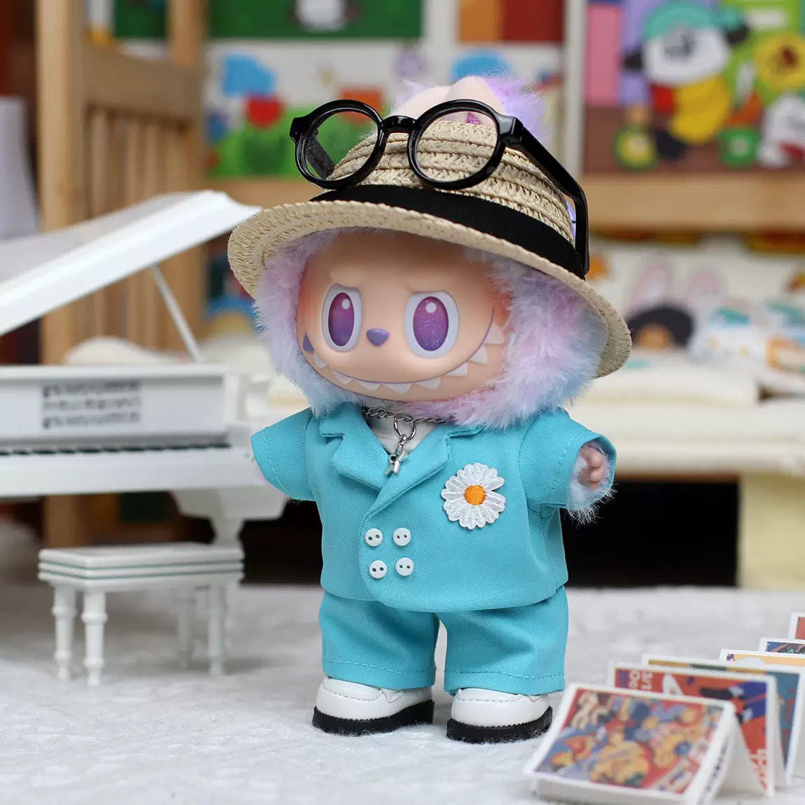 Labubu Labubu First Second Third Generation Baby Clothes G-Dragon GD Dress Up Same Style Sugar Glue Blind Box Labubu Clothes