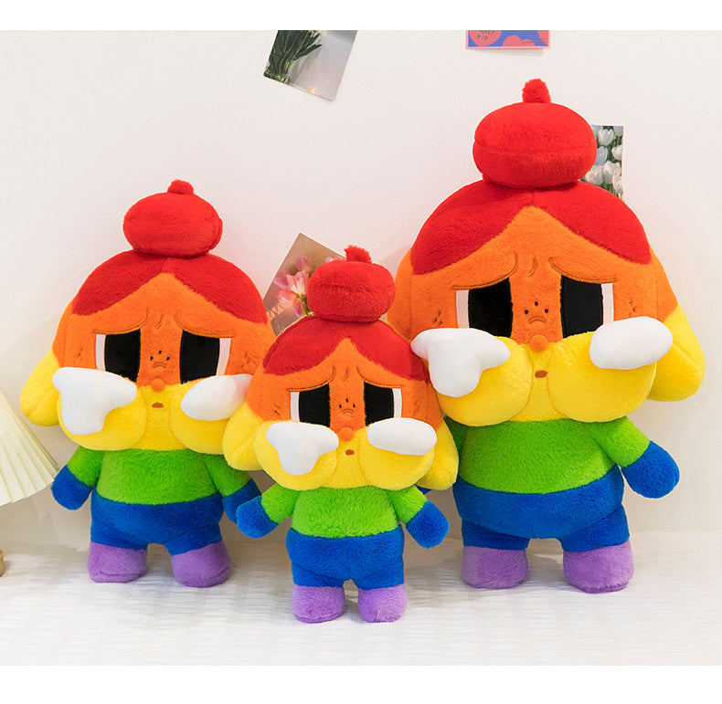 WA KU KU Rainbow Crying Baby Plush Toy Cute Doll Internet Celebrity Girl Gift Cloth Doll Wholesale