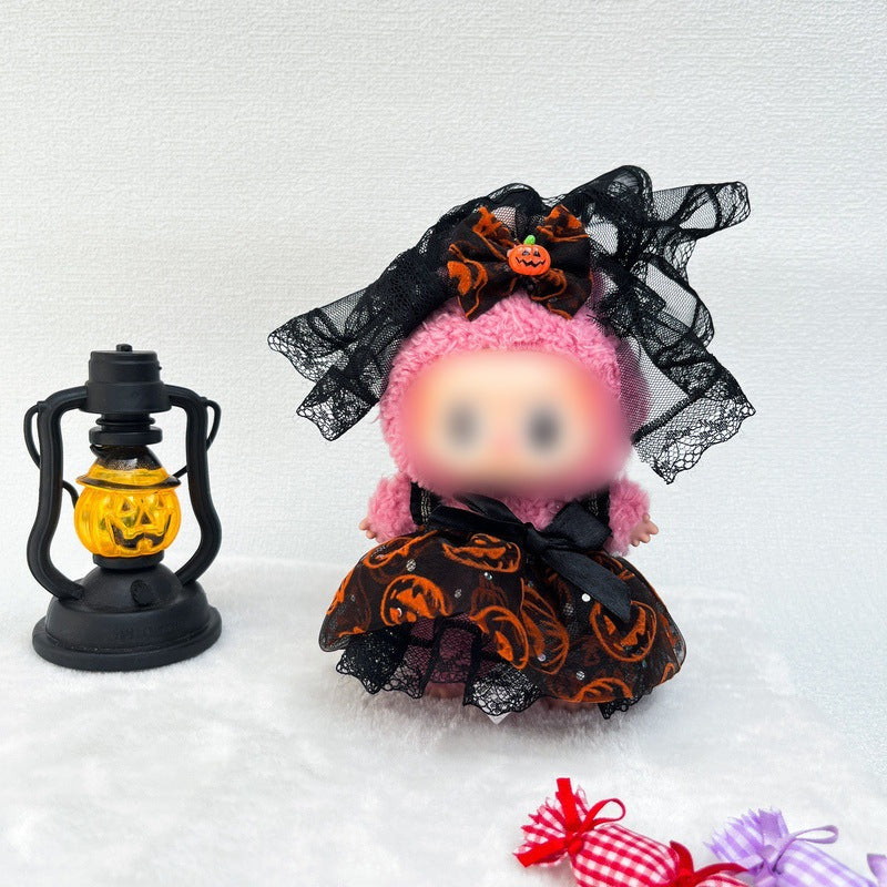 Halloween Pumpkin Baby Doll Clothes Labubu First Generation Second Generation Third Generation Replacement Labubu Halloween Dress-Up Outfit