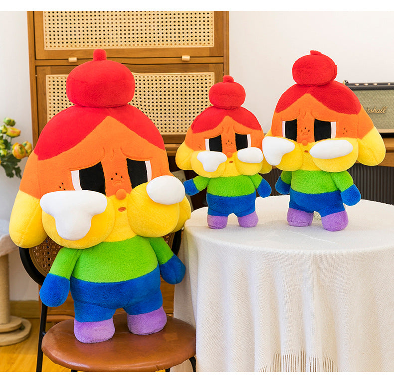 WA KU KU Rainbow Crying Baby Plush Toy Cute Doll Internet Celebrity Girl Gift Cloth Doll Wholesale