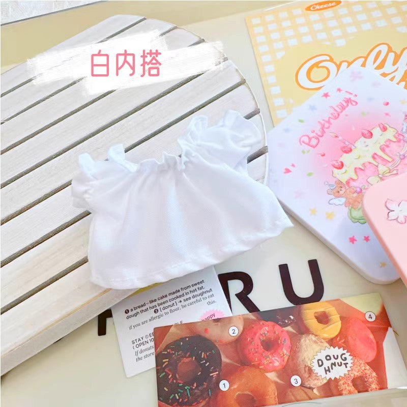 1st/2nd Generation Vinyl Blind Box 17CM Labubu Clothes Sitting Party White Angel Dress Wedding Dress LABUBU Outfit