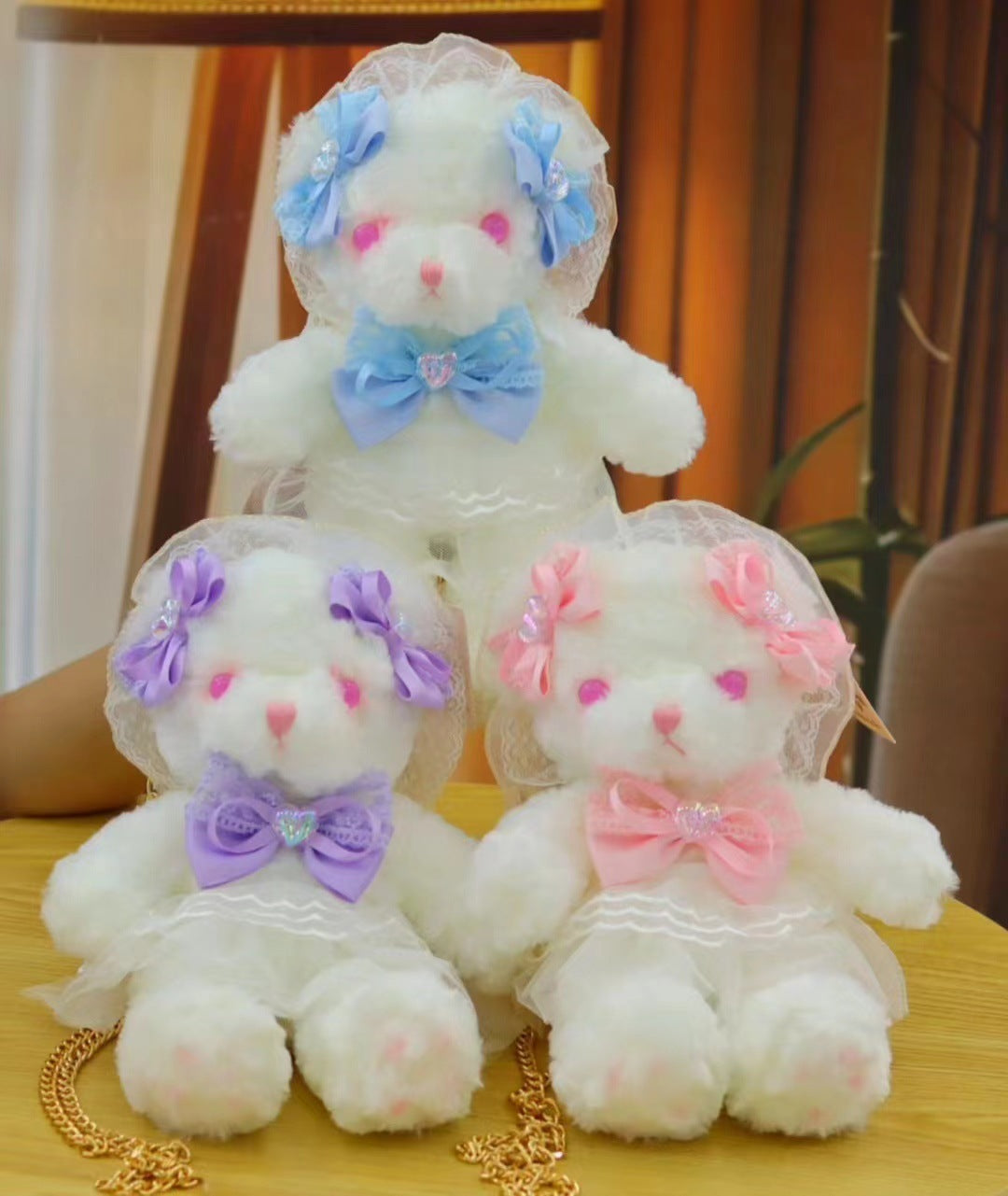 INS Cute Teddy Bear Plush Toy Lolita Handmade Bear Bag Girl Soft Bear Bag Lolita Bag