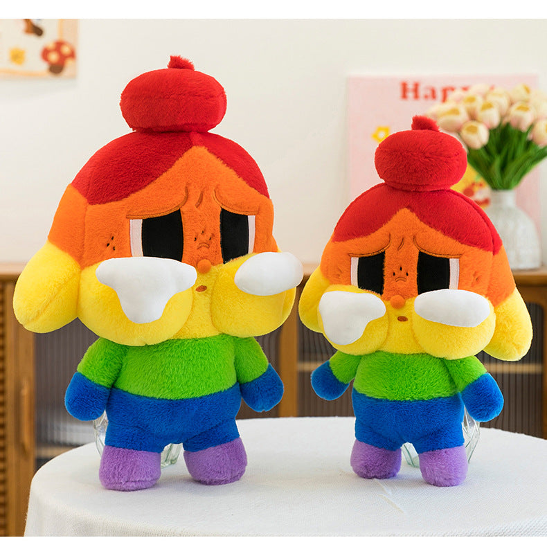 WA KU KU Rainbow Crying Baby Plush Toy Cute Doll Internet Celebrity Girl Gift Cloth Doll Wholesale