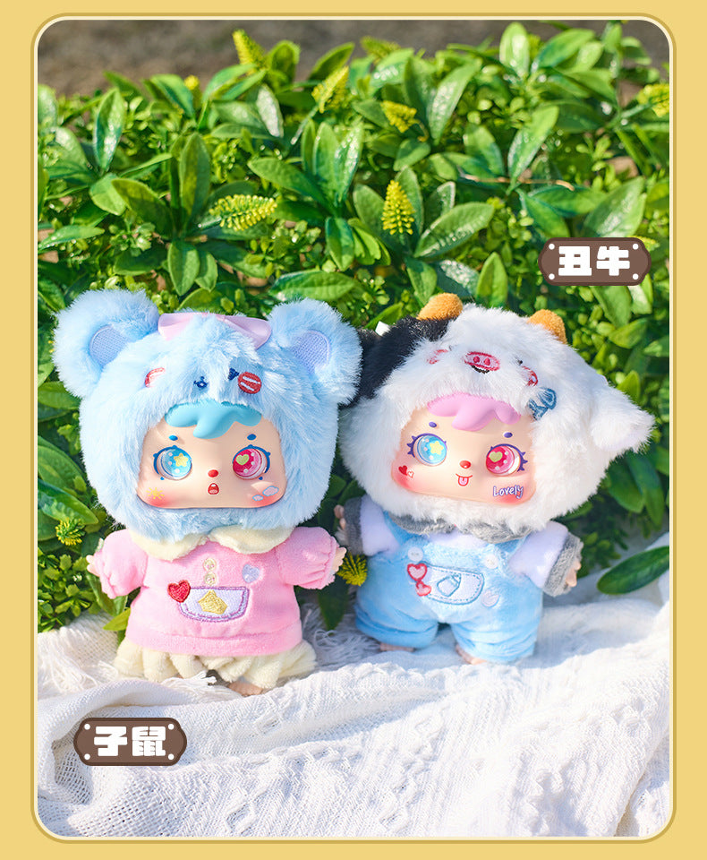 Girly Heart Three Little Furry Zodiac Plush Pendant Blind Box Doll Girl Bedroom Decoration Birthday Gift