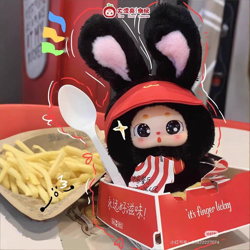 完成Baby three What should my three-year-old chubby little one eat today? Plush Blind Box Figurine Gift Trendy Toy