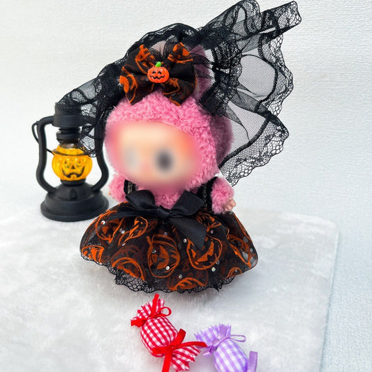 Halloween Pumpkin Baby Doll Clothes Labubu First Generation Second Generation Third Generation Replacement Labubu Halloween Dress-Up Outfit