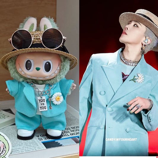 Labubu Labubu First Second Third Generation Baby Clothes G-Dragon GD Dress Up Same Style Sugar Glue Blind Box Labubu Clothes