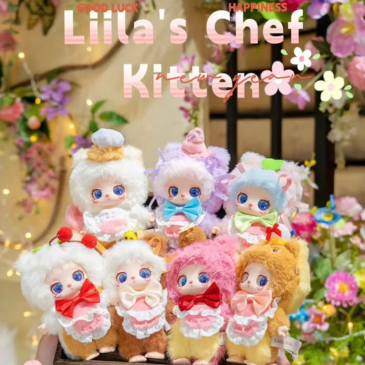 Lila Fourth Generation LIILA Chef Kitten Plush Blind Box Figurine Bedroom Girly Decoration