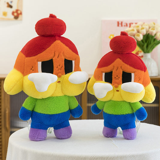 WA KU  KU Rainbow Crying Baby Plush Toy Cute Doll Internet Celebrity Girl Gift Cloth Doll Wholesale