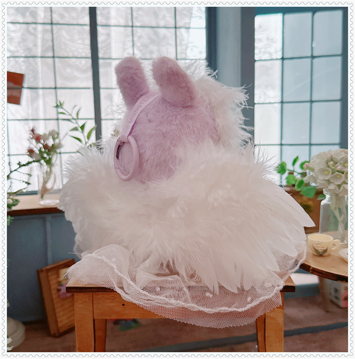 1st/2nd Generation Vinyl Blind Box 17CM Labubu Clothes Sitting Party White Angel Dress Wedding Dress LABUBU Outfit