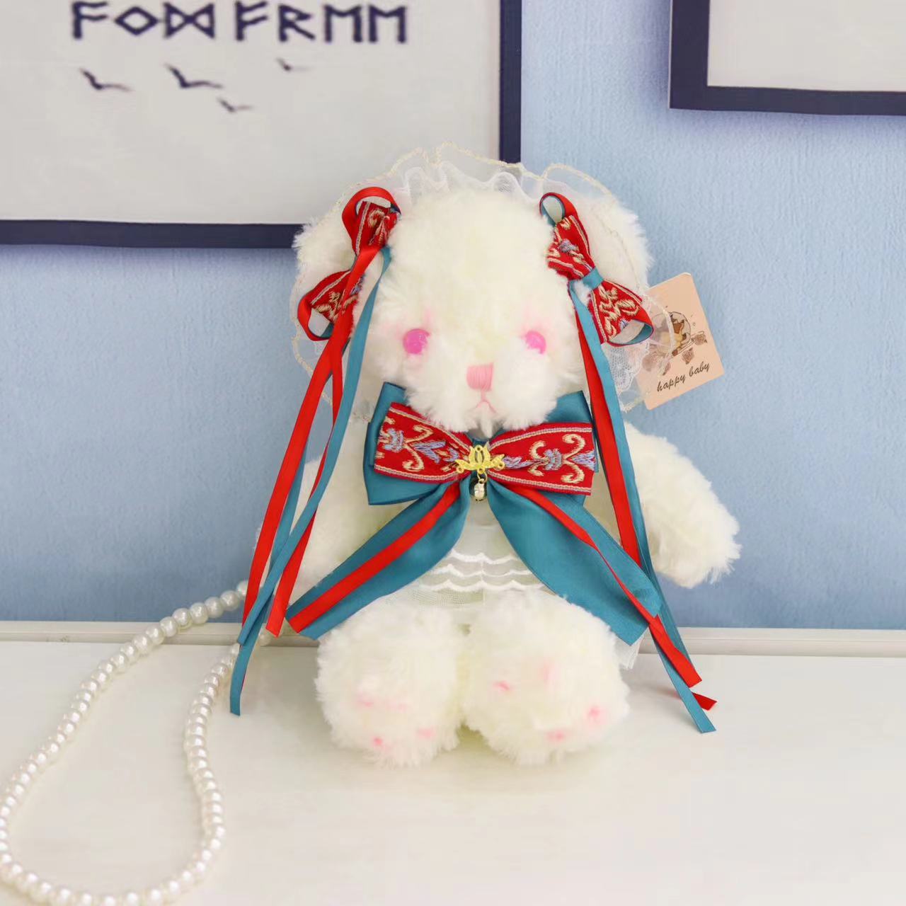 INS Cute Teddy Bear Plush Toy Lolita Handmade Bear Bag Girl Soft Bear Bag Lolita Bag