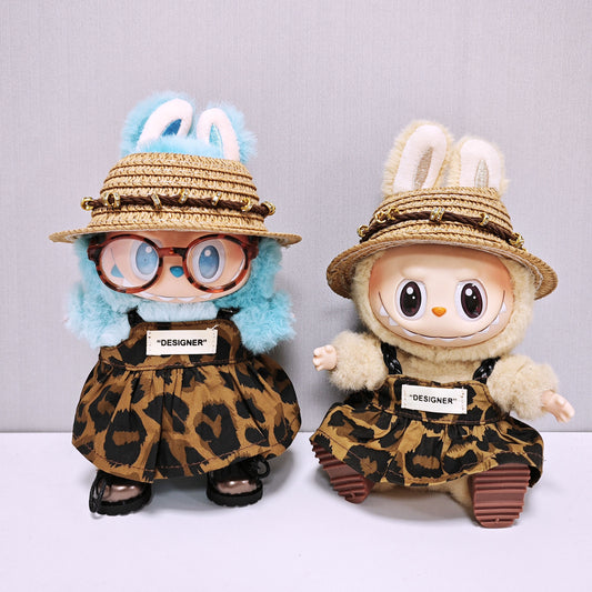 1st, 2nd, and 3rd Generation Labubu Clothes Leopard Print Strap Dress Labubu Doll Clothes
